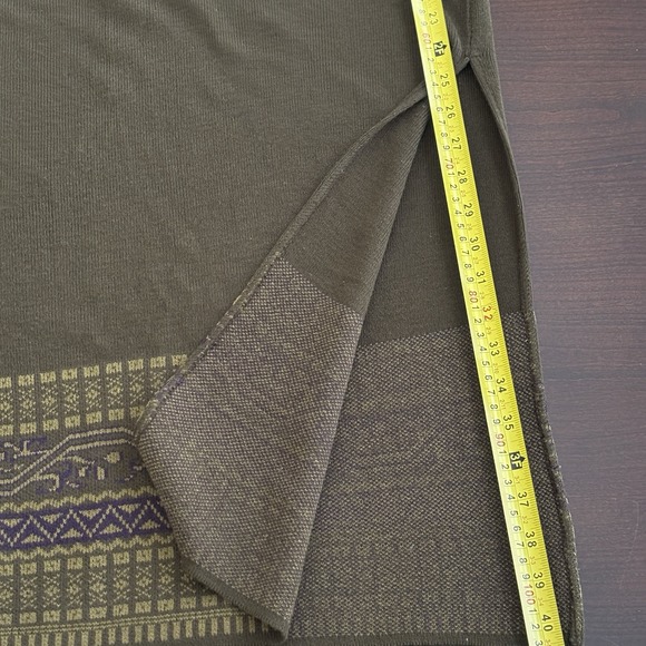 Olive Knit Maxi Skirt Women's Large Granola Boho Corp Lennie For Nina Leonard - Picture 4 of 7